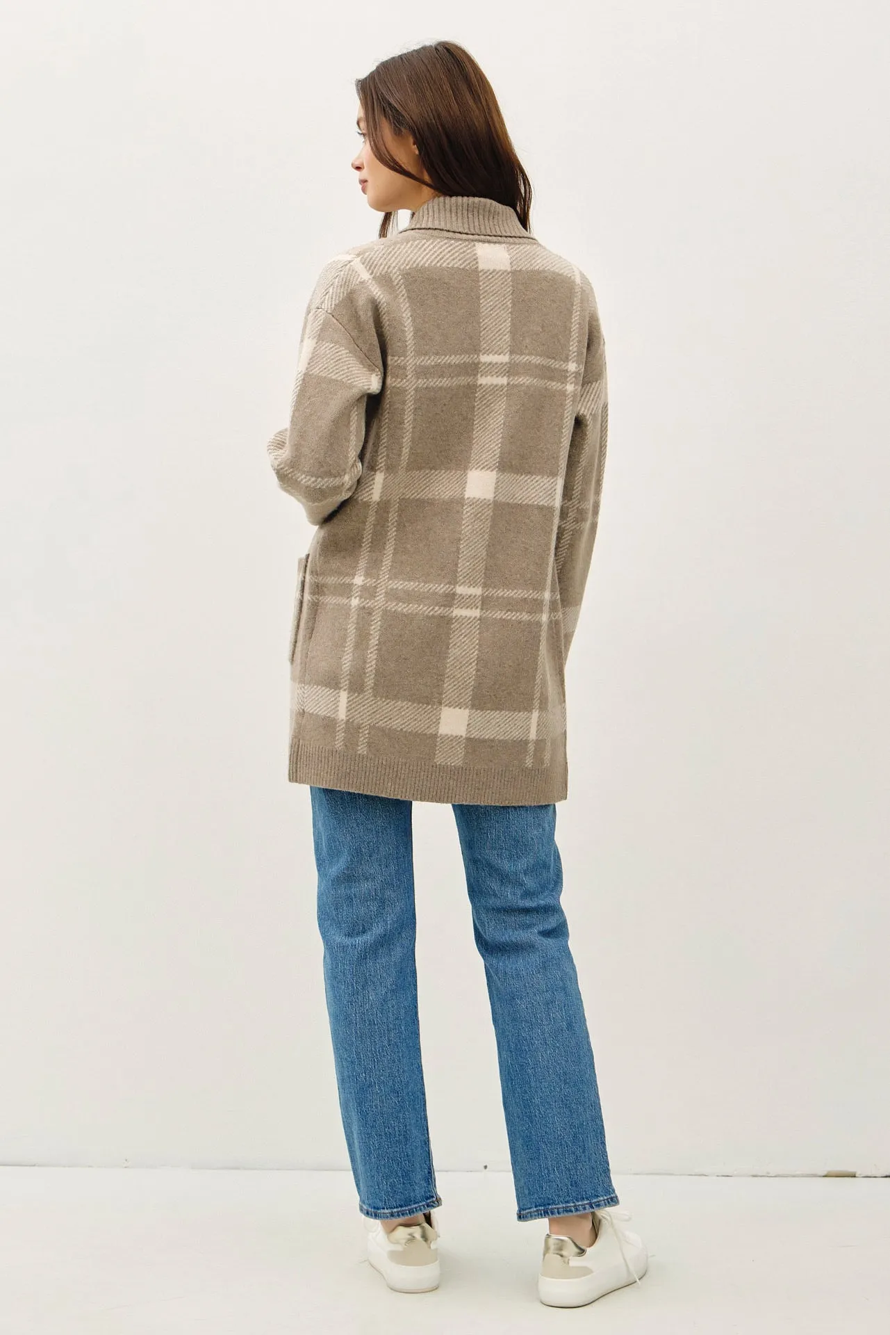 Mocha Plaid Cardy Jacket