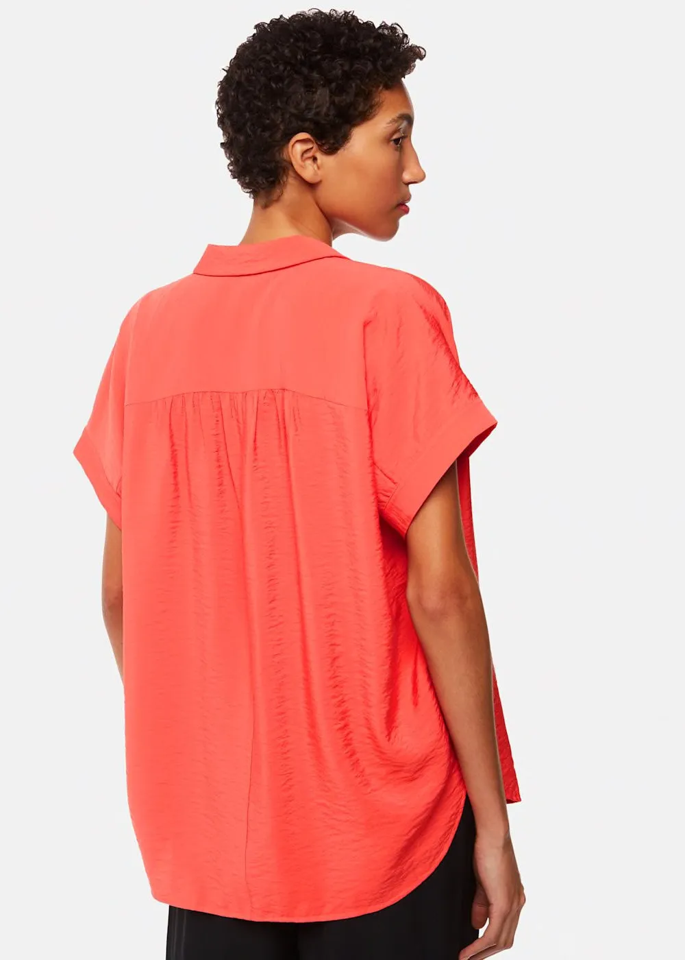 Nicola Button Through Shirt Coral