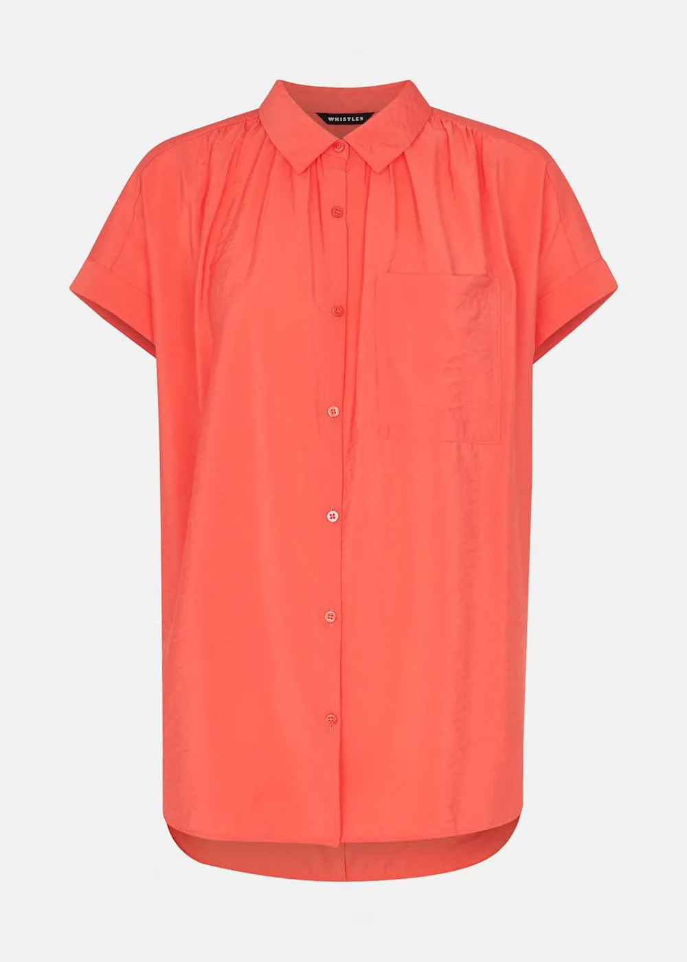 Nicola Button Through Shirt Coral