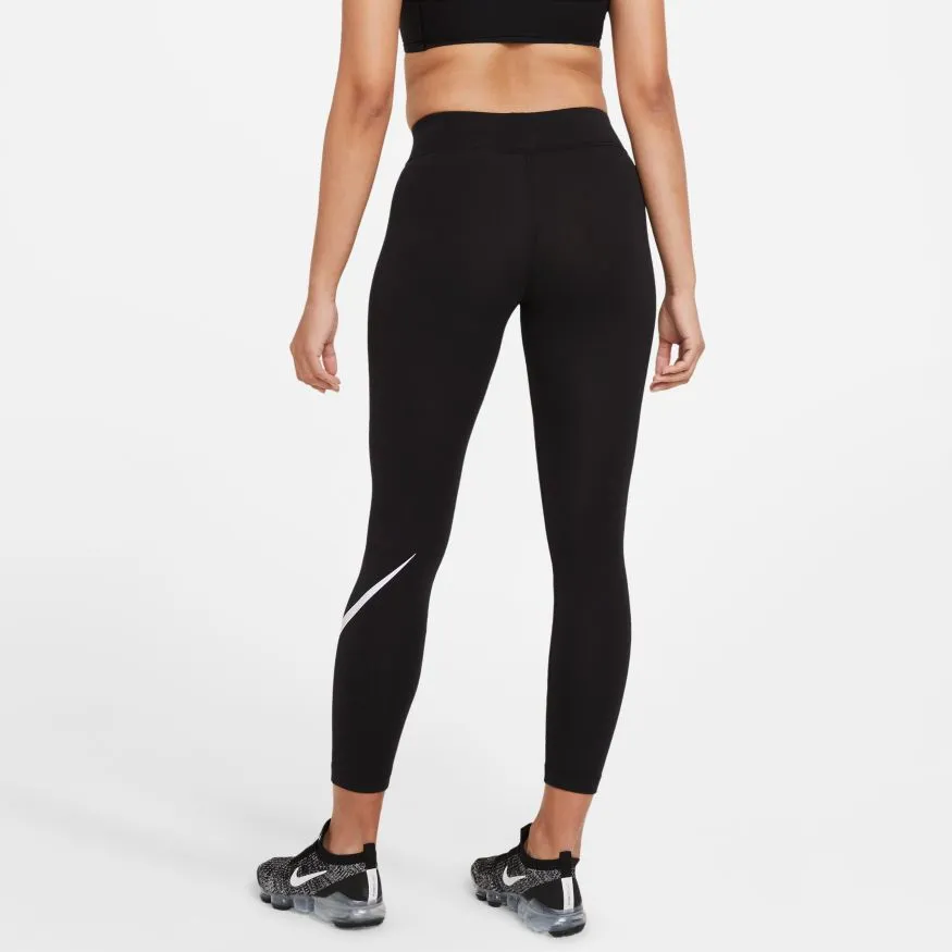 NSW ESSENTIAL MID-RISE SWOOSH LEGGINGS "BLK"