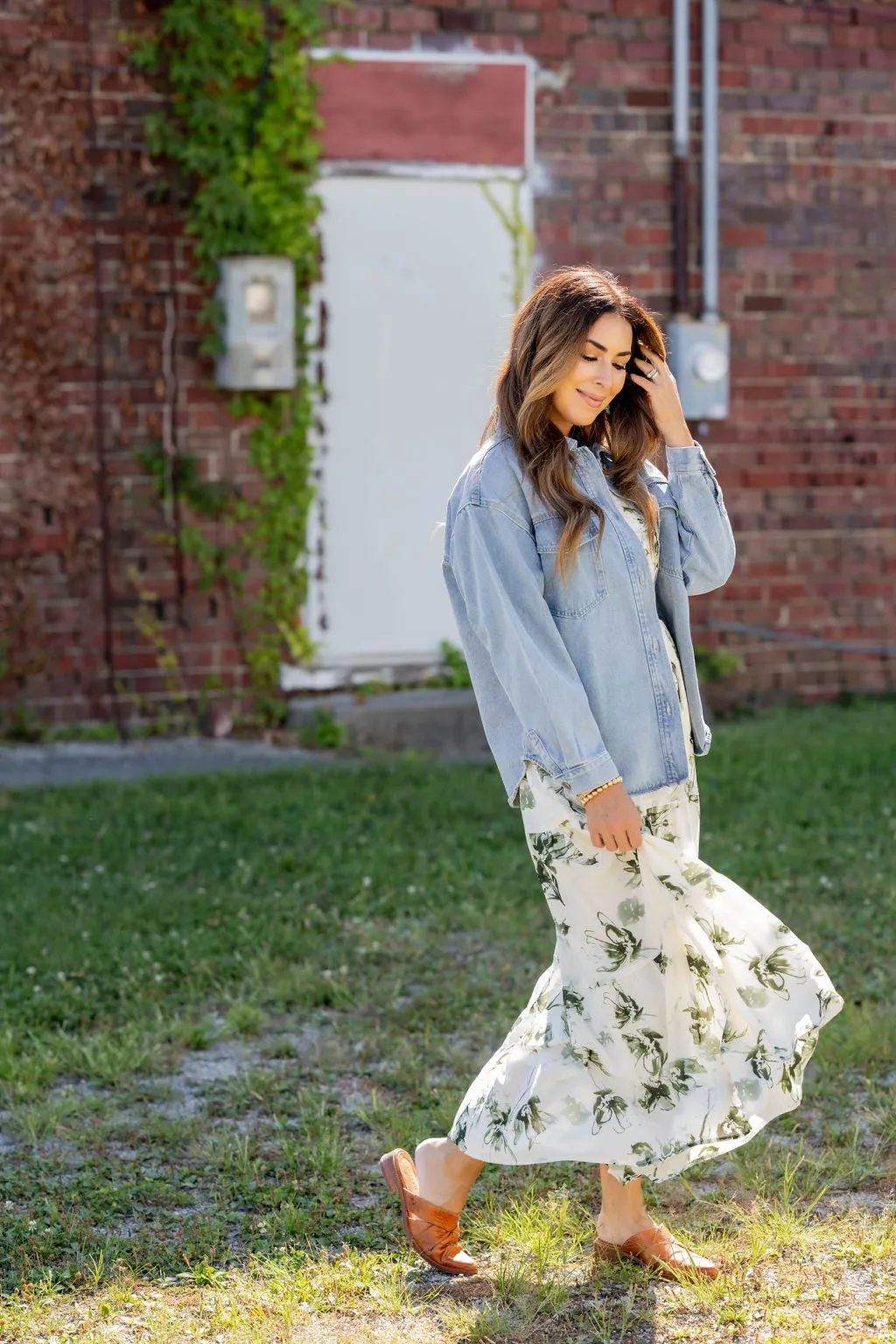 Painted Floral Tiered Maxi Dress