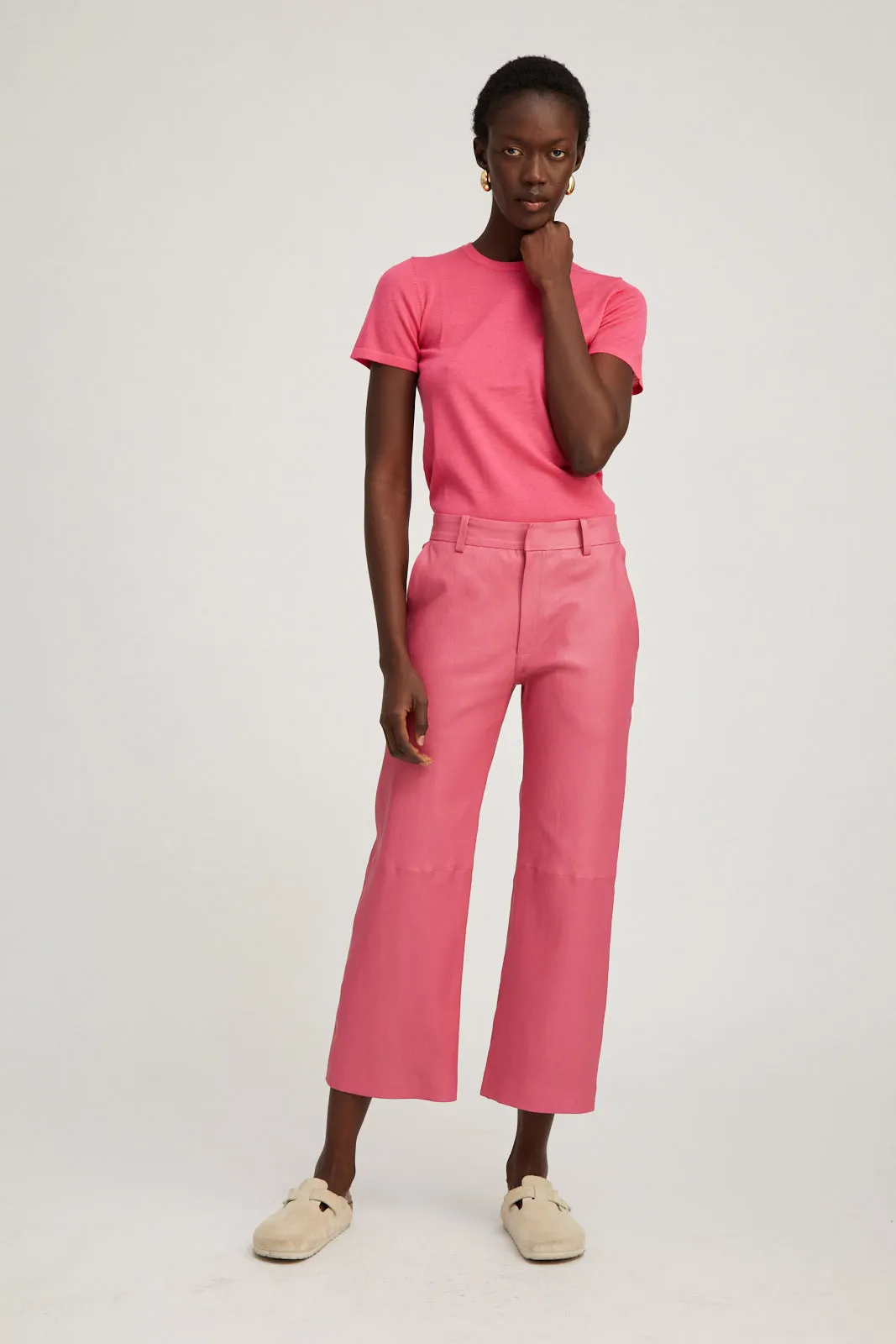 Pink Ultra Fine Cashmere Tee