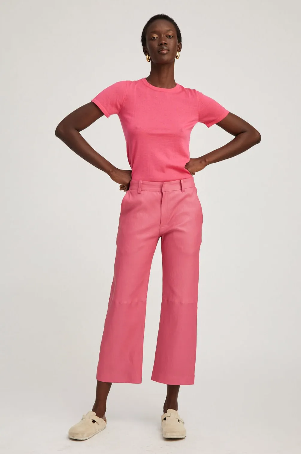 Pink Ultra Fine Cashmere Tee