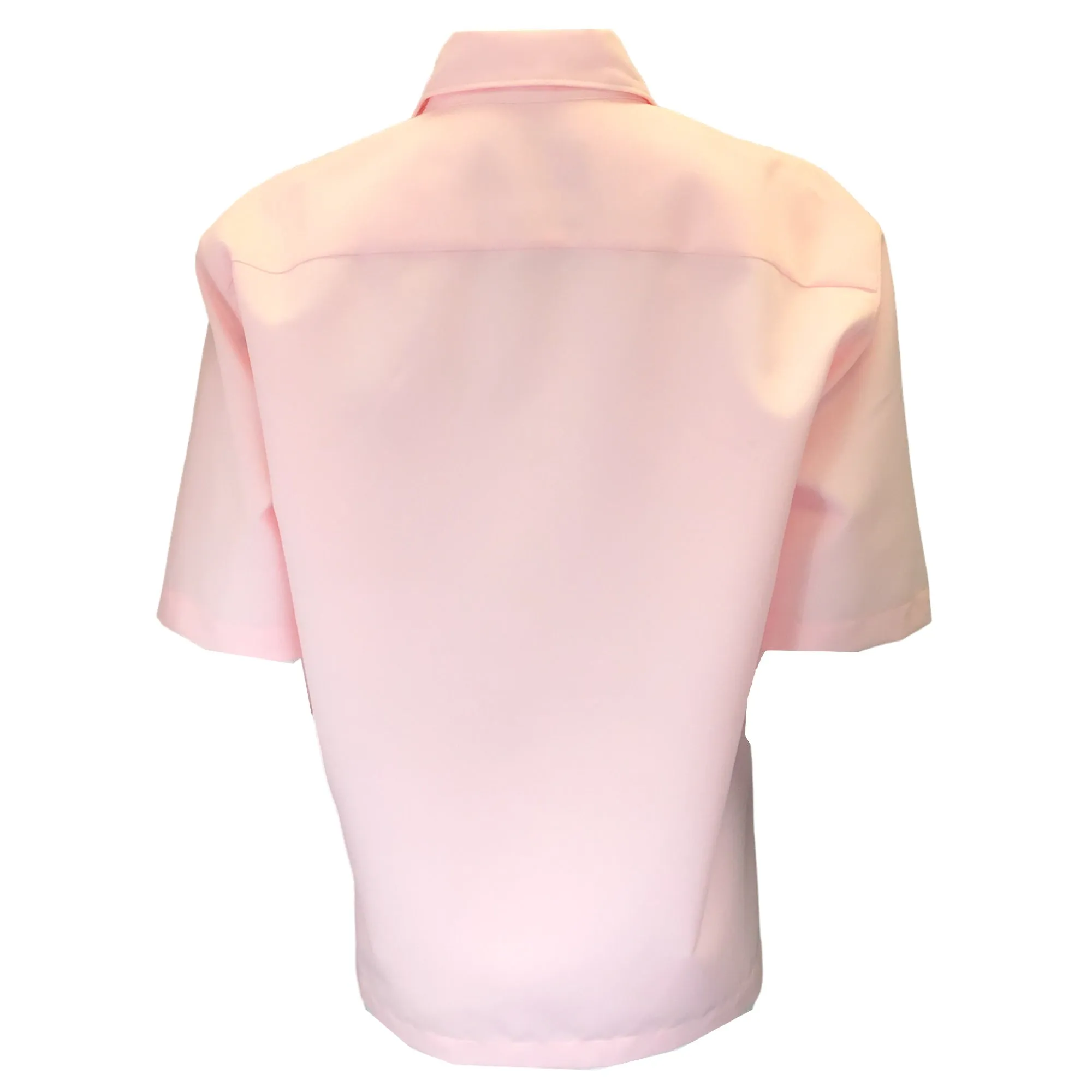 Plan C Pink Short Sleeved Button-down Blouse