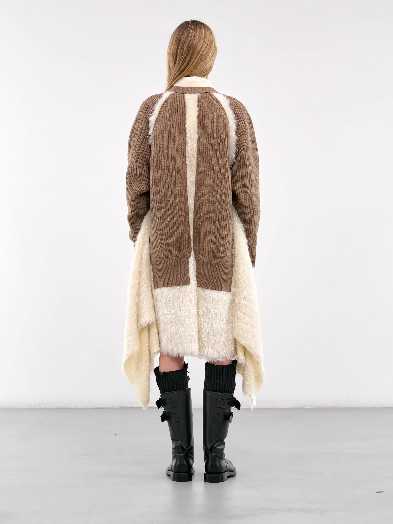 Shearling Cardigan (UC2D1903-GRAY-BROWN)