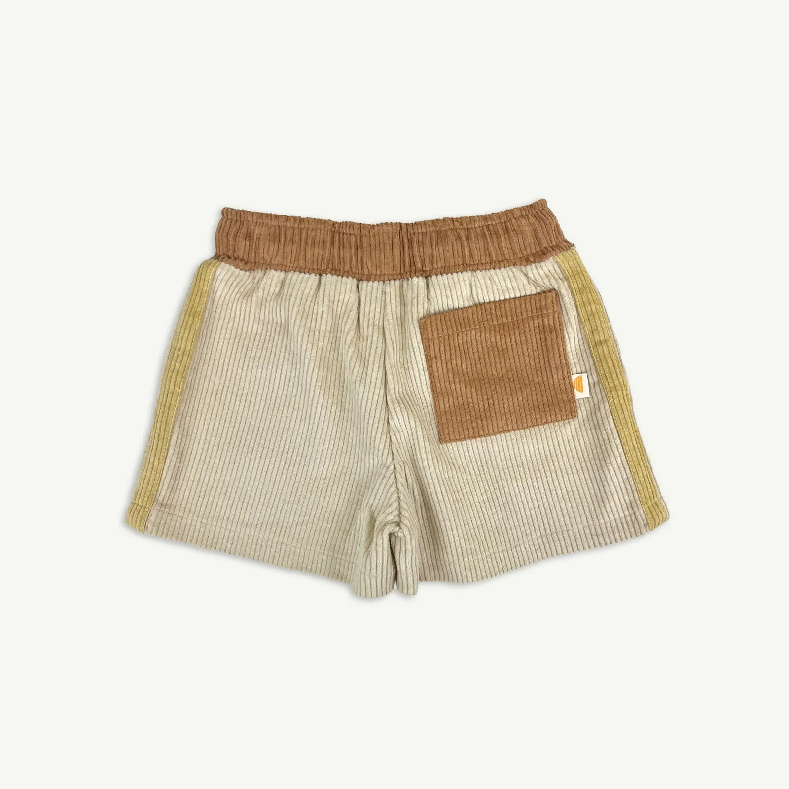 Side Stripe Cord Shorts - Ecru