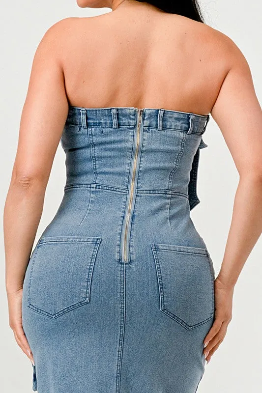 So Chic Denim Cargo Dress