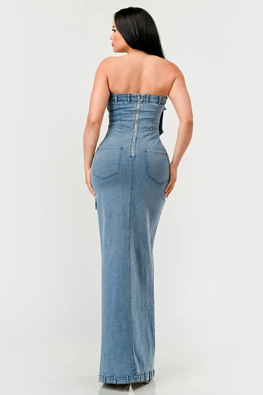 So Chic Denim Cargo Dress