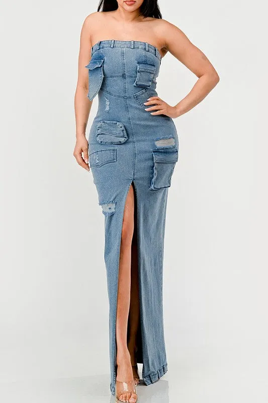 So Chic Denim Cargo Dress