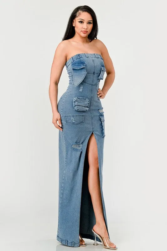 So Chic Denim Cargo Dress