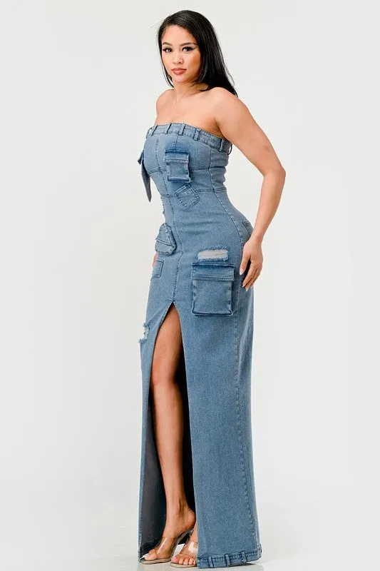 So Chic Denim Cargo Dress