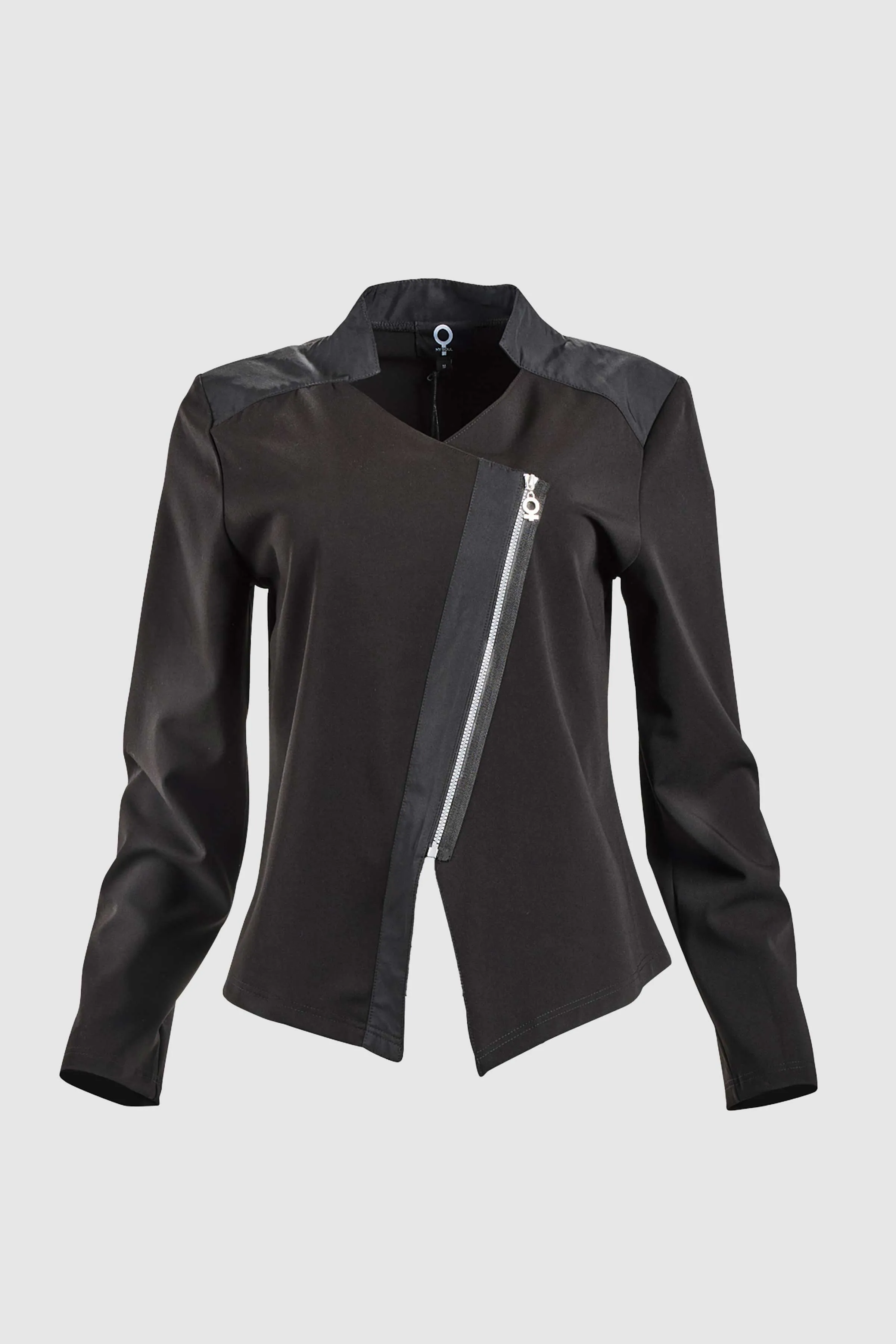 Stretch Zip Closure Jacket in Black