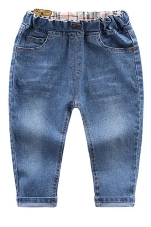 Toddler Boys Comfy Elasticated Waist Pocket Styled Relaxing Denim Pant - TBJNC30772