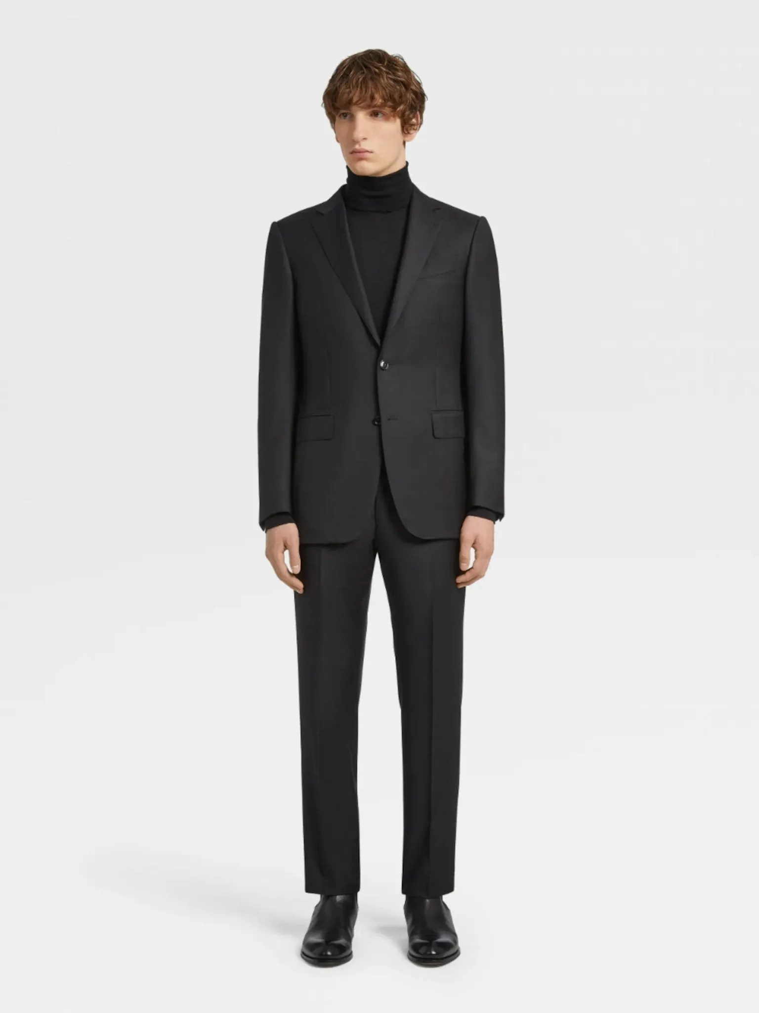 ZEGNA Trofeo™ Plain Wool Suit BLACK REG